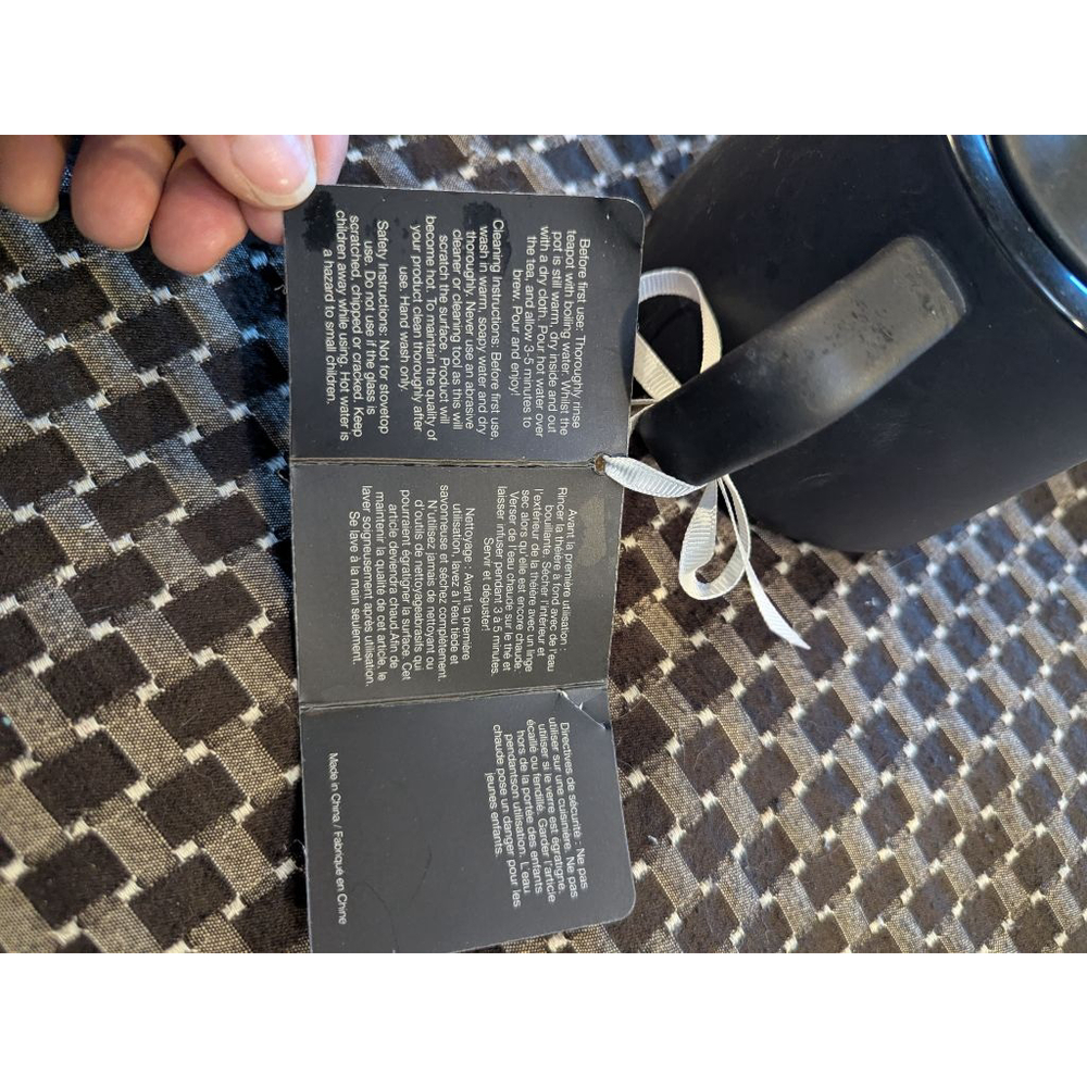 Masterclass Black Teapot with Strainer New with Tags Minimalist - Picture 6 of 15